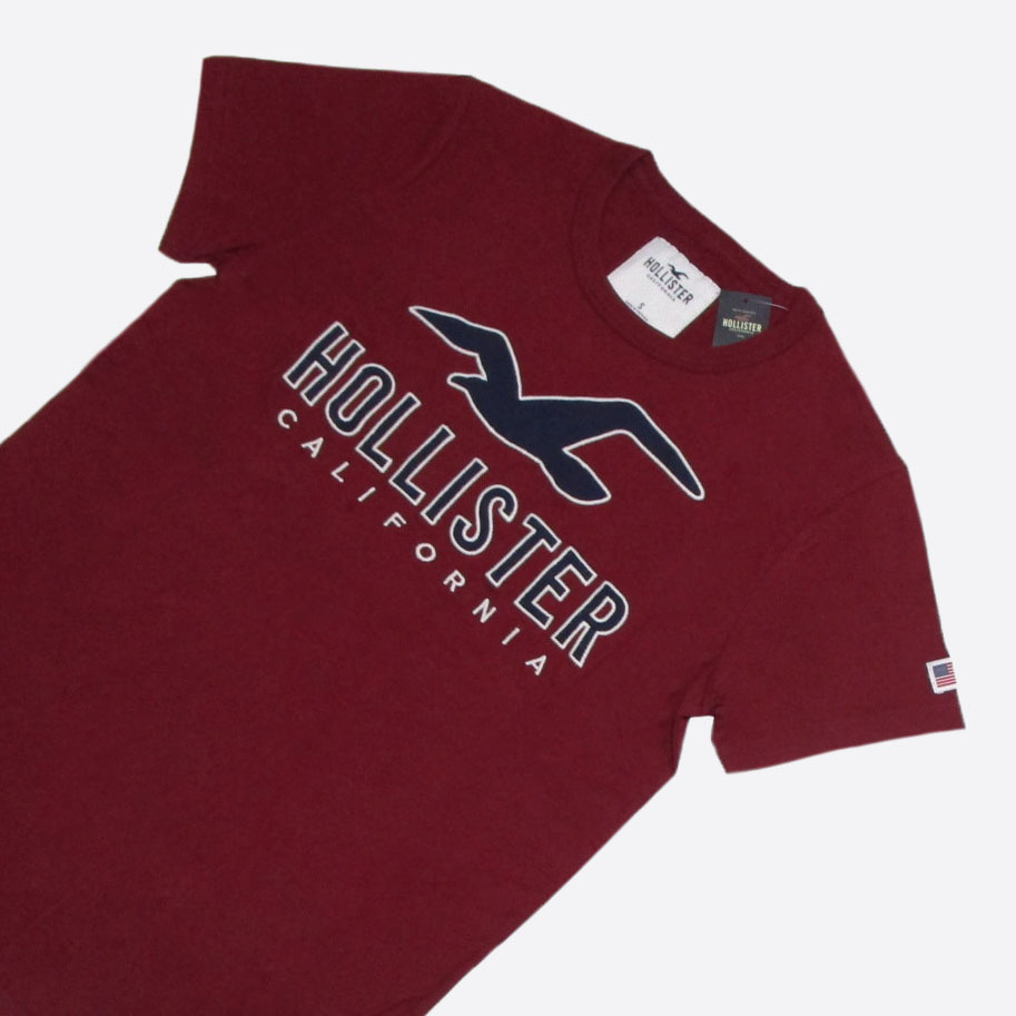 ★SALE★Hollister/ホリスター★アップリケロゴTシャツ (Burgundy/S)_画像2