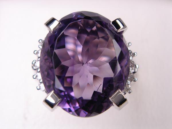 定期入れの 指輪 十字架 アメシスト(紫水晶) X型 Pt900 アメジスト