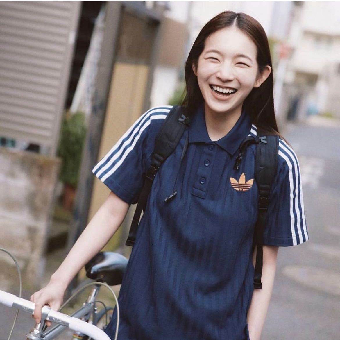 adidas アディダス オリジナルス アディカラー 70s ビンテージ ポロシャツ M adidas Originals Tシャツ 半袖 メンズ レディース ネイビー