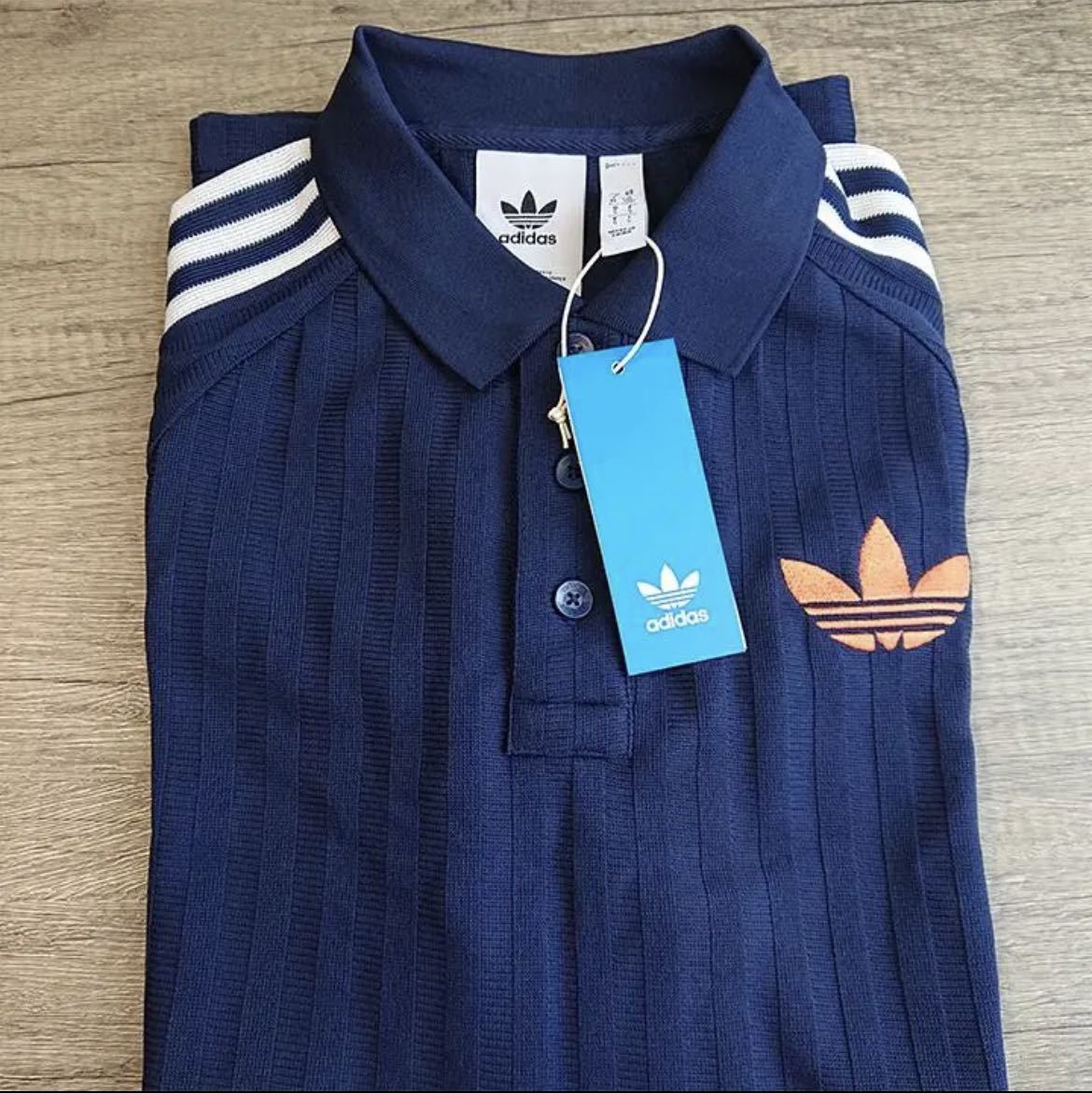 adidas アディダス オリジナルス アディカラー 70s ビンテージ ポロシャツ M adidas Originals Tシャツ 半袖 メンズ レディース ネイビー