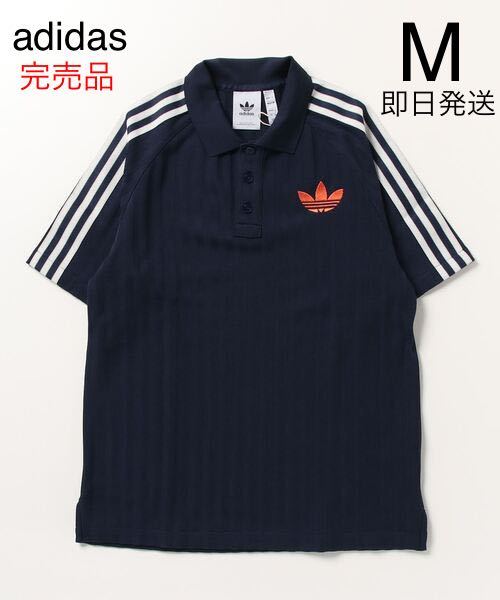 adidas アディダス オリジナルス アディカラー 70s ビンテージ ポロシャツ M adidas Originals Tシャツ 半袖 メンズ  レディース ネイビー