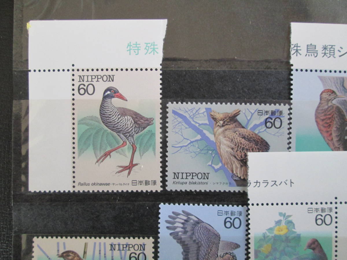 記念切手 未使用  ’84 特殊鳥類シリーズから 60円 ヤンバルクイナ、シマフクロウなど10種の画像2