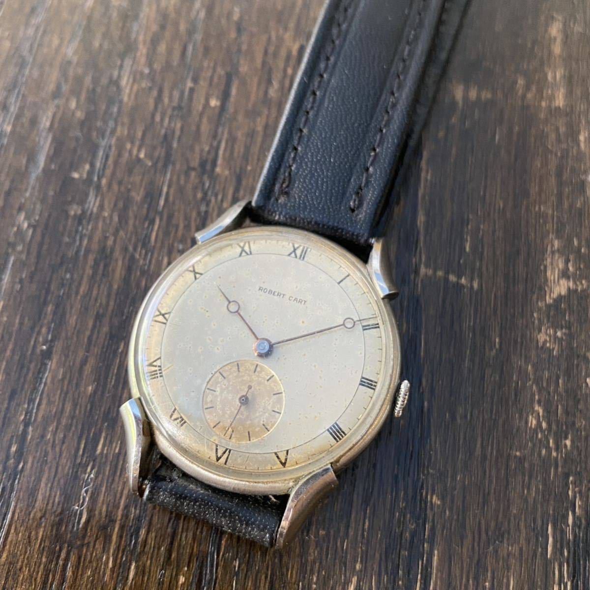 【ネコポス可】Robert Cart アンティーク腕時計 1950年頃？ ジャンク品 紫針 ブレゲ針