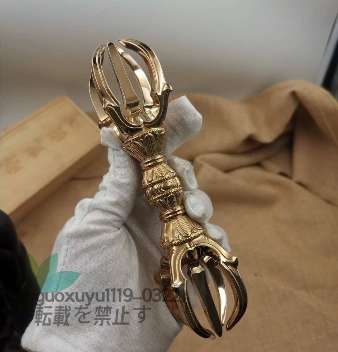 【密教法具 寺院用仏具】弘法大師 空海 五鈷杵 金剛杵仏具 大々型 長さ16cm_画像1