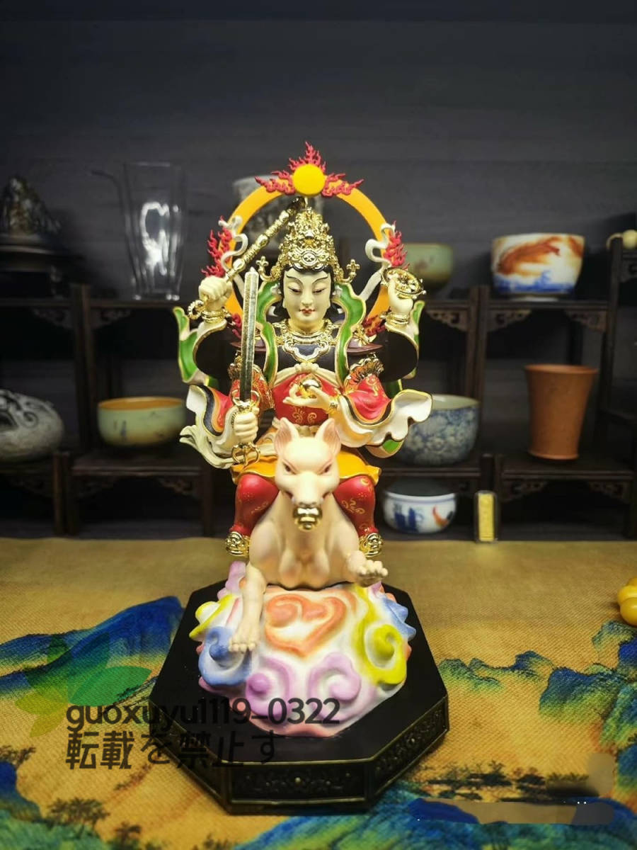 Bibian 比比昂- 極上品荼吉尼天騎狐像真鍮製高さ26cm 木彫仏像総 Bibian 比比昂- 極上品荼吉尼天騎狐像真鍮製高さ26cm 木彫仏像総