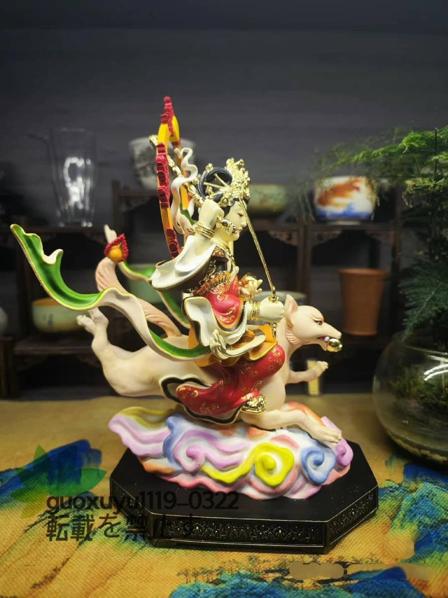 Bibian 比比昂- 極上品荼吉尼天騎狐像真鍮製高さ26cm 木彫仏像総 Bibian 比比昂- 極上品荼吉尼天騎狐像真鍮製高さ26cm 木彫仏像総