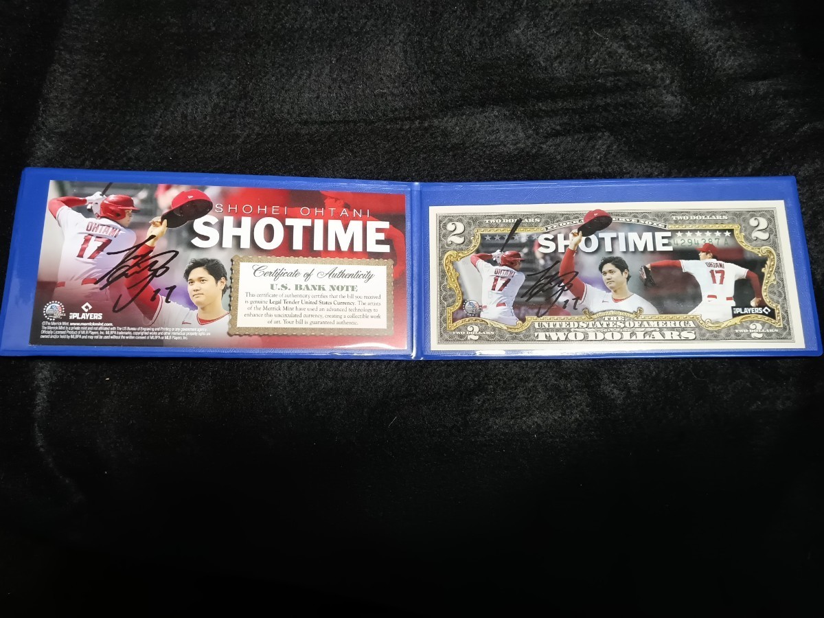 大谷翔平 ラッキー2ドル札 紙幣 サイン MLB 新品 ロサンゼルス