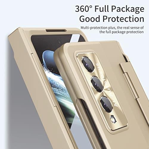 即決 360度の完全な保護 ケース+強化ガラスフィルム+スタイラス Galaxy Z Fold3 / W22,肌にやさしい つや消しの表面 指紋防止 手帳型_画像5
