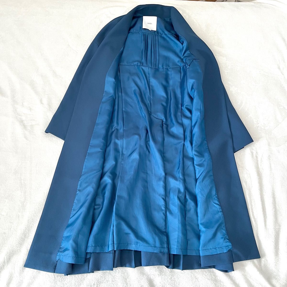 UN3D BACK PLEATS CT バックプリーツコート ターコイズブルー UN3D BACK PLEATS CT バックプリーツコート ターコイズブルー