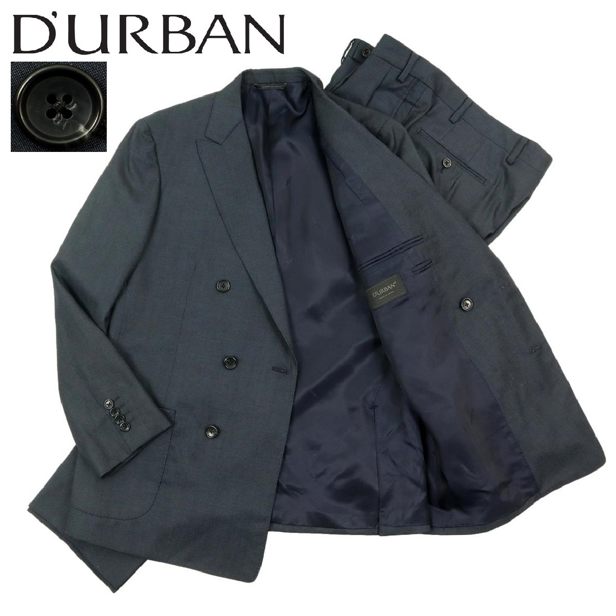 【B2485】【新品同様】D'URBAN ダーバン スーツ セットアップ ダブルテーラードジャケット ウールジャケット パンツ ボトム サイズBB4