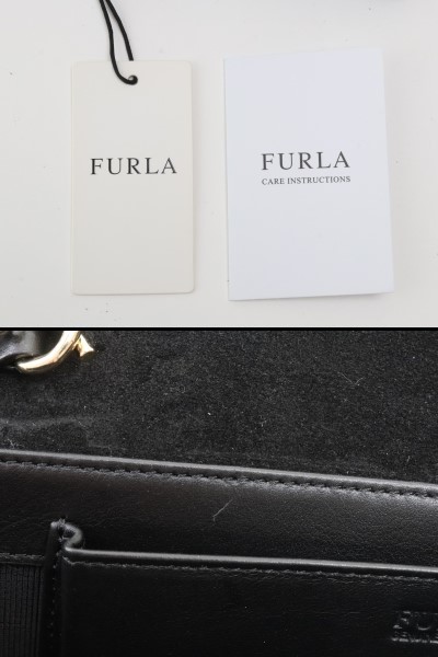 2310-32 フルラ ショルダーバッグ チェーンバッグ 未使用 FURLA レザー製 ブラック 金金具_画像10