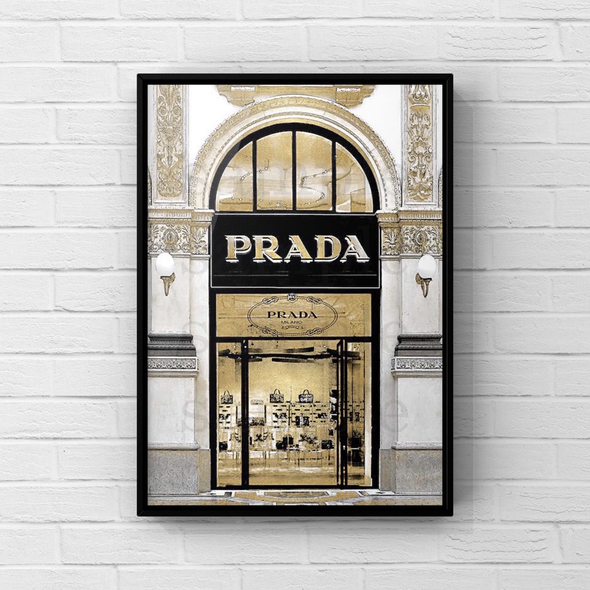 【A3】8 アートポスター PRADA ファッション フレーム付き