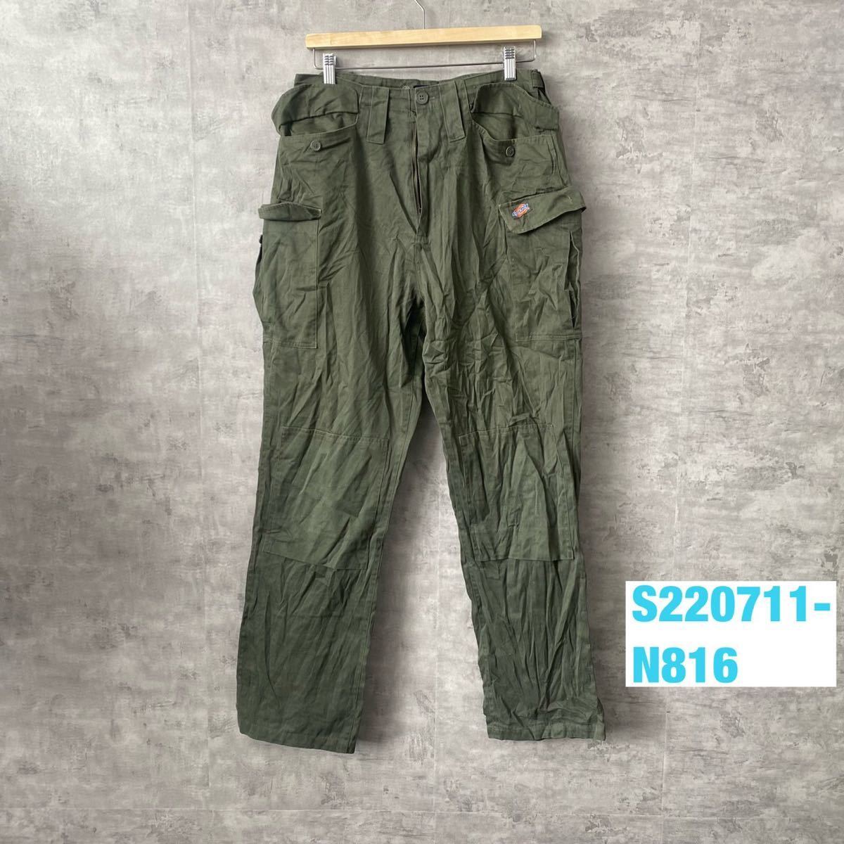 Dickies カーキ カーゴパンツ ワークパンツ 34 実寸30in USA 海外輸入 古着 S220711-N816_画像1