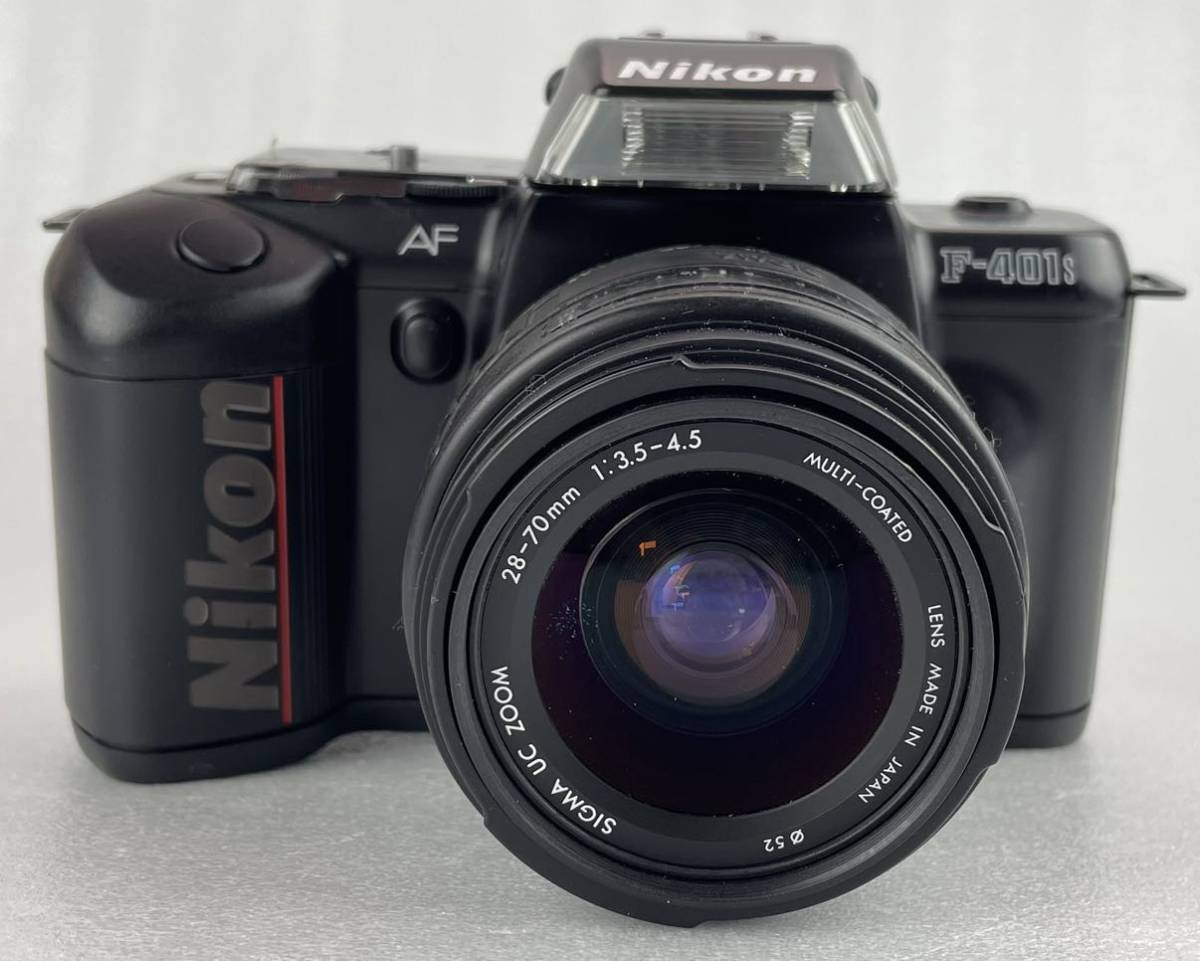 真673【Nikon/ニコン】Nikon F−401 S AF レンズ付き　SIGMA UC ZOOM 28−70mm 1:3.5−4.5 φ52 カメラ_画像2