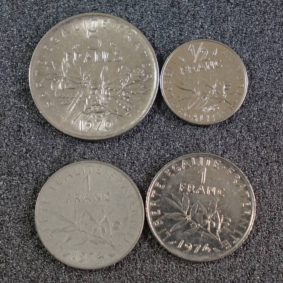 送料無料 フランス コイン まとめ 10サンチーム～10フラン（バイメタル） 11枚 ユーロ前 フランス旧通貨_画像6