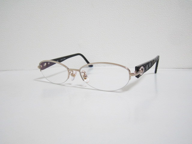 H◆Christian Dior　CD7731J　3YG　TITAN　クリスチャンディオール　オーバル型　シルバーｘブラック系　眼鏡　程度良品_画像1