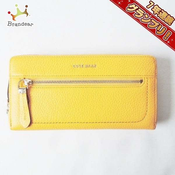 コールハーン COLE HAAN 長財布 レザー イエロー 美品 財布-