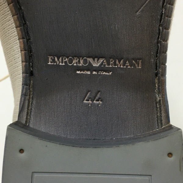 エンポリオアルマーニ EMPORIOARMANI ショートブーツ 44 レザー×コットン アイボリー×ライトグレー メンズ 靴_画像6