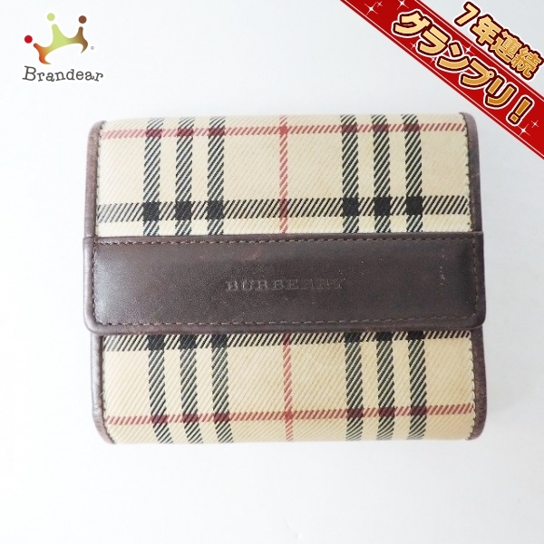 人気が高い バーバリーロンドン Burberry 財布 チェック柄 ベージュ