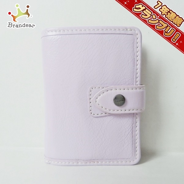 ファイロファックス Filofax 手帳 - レザー ライトパープル 財布一体型 新品同様 財布_画像1