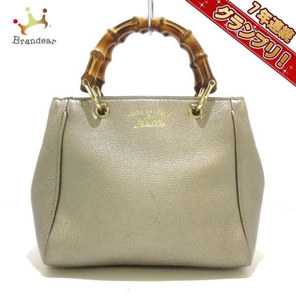 グッチ GUCCI ハンドバッグ 368823 バンブーショッパーミニレザー レザー×ウッド ゴールド×ブラウン レディース バッグブランド別