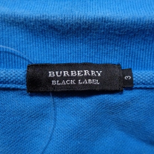 バーバリーブラックレーベル Burberry Black Label 半袖ポロシャツ サイズ3 L - ブルー メンズ トップス_画像3