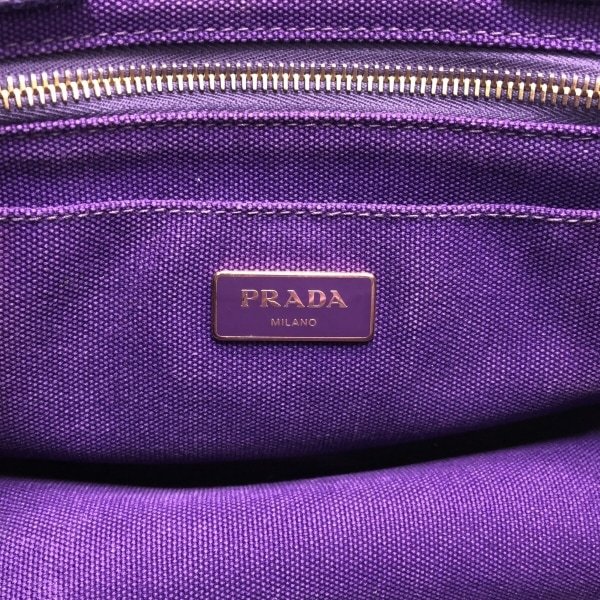 最安価格 PRADA プラダ トートバッグ バッグ パープル キャンバス