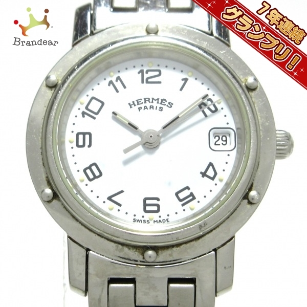 【★大感謝セール】 HERMES(エルメス) 腕時計 白 レディース CL4.210 クリッパー クリッパー