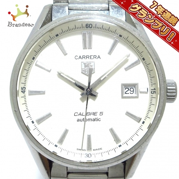 TAG Heuer(タグホイヤー) 腕時計 カレラ キャリバー5 WAR211B.BA0782 メンズ SS/裏スケ アイボリー