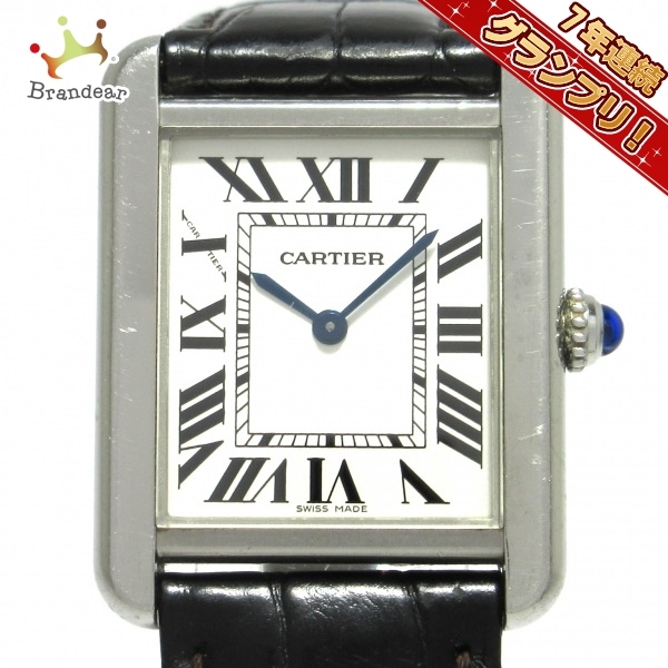 超爆安 腕時計 Cartier(カルティエ) タンクソロSM 白 SS/革ベルト
