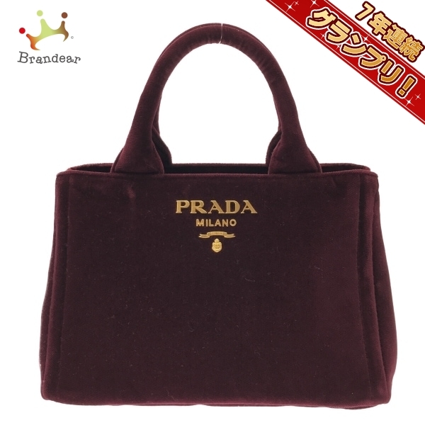 保存版】 CANAPA トートバッグ PRADA プラダ MINI バッグ ボルドー