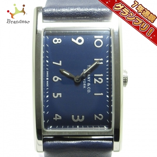 TIFFANY&Co.(ティファニー) 腕時計 イーストウエストミニ 34677344 レディース SS×革ベルト ネイビー