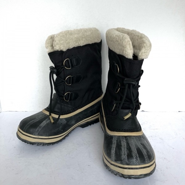 ソレル SOREL ショートブーツ 22 ナイロン×ムートン×ラバー 黒×白 レディース 靴_画像2