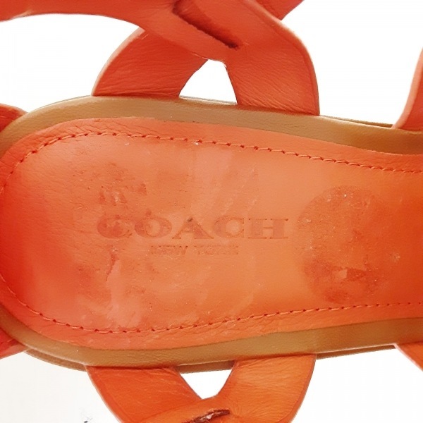 コーチ COACH サンダル 8.5 B - レザー ブラウン レディース ウェッジソール 靴_画像5
