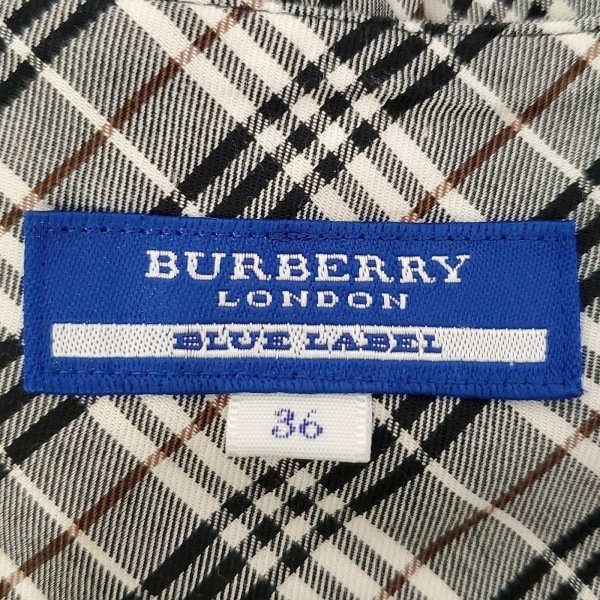 バーバリーブルーレーベル Burberry Blue Label サイズ36 S - グレー×黒×白 レディース その他 襟/半袖/ひざ丈/チェック柄 ワンピース_画像3