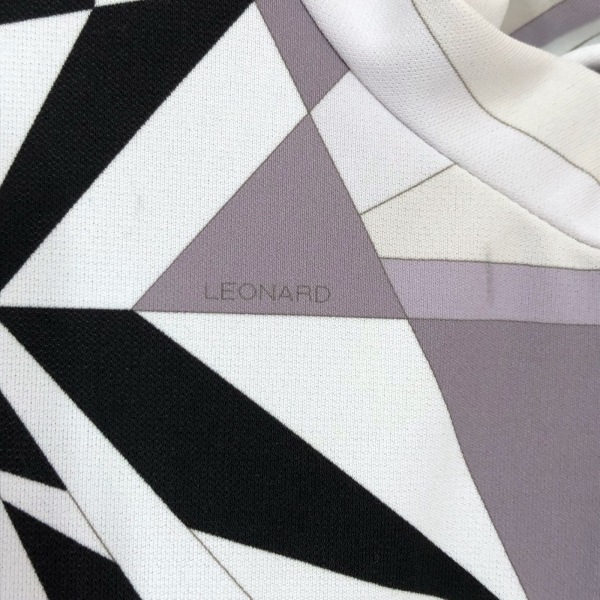 レオナールスポーツ LEONARD SPORT 半袖ポロシャツ サイズ42 L - 白×グレー×黒 レディース 花柄 トップス_画像7