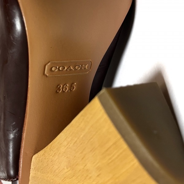 コーチ COACH サンダル 36.5 - レザー ダークブラウン レディース パンチング 美品 靴_画像6