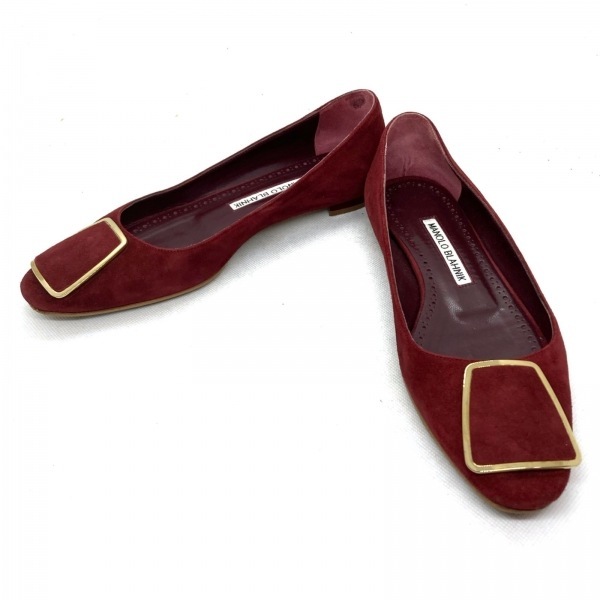 マノロブラニク MANOLO BLAHNIK パンプス 35 - スエード レッド