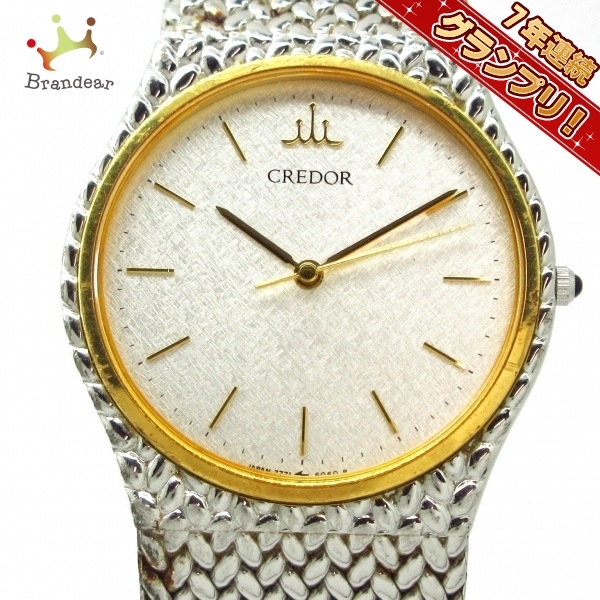 SEIKO CREDOR(セイコークレドール) 腕時計 7771-6050 ボーイズ SS×K18YG シルバー