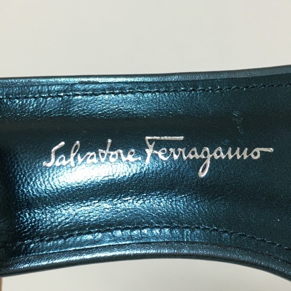 サルバトーレフェラガモ SalvatoreFerragamo パンプス 6D - レザー ブルーグリーン レディース ガンチーニ/COMO 美品 靴_画像5