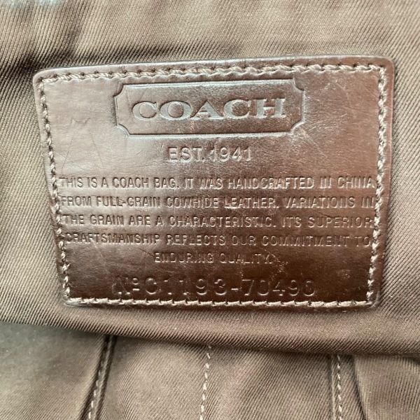 コーチ COACH ハンドバッグ 70490 トンプソンアーバンコミューター レザー ダークブラウン バッグ_画像8