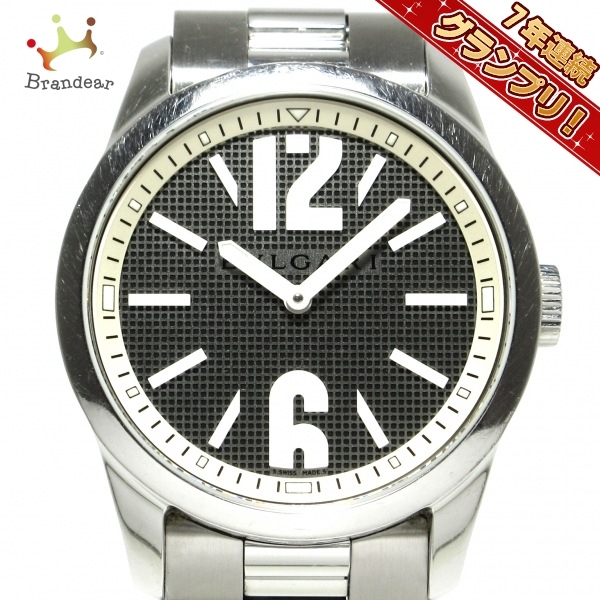 BVLGARI(ブルガリ) 腕時計 ソロテンポ ST37S メンズ SS 黒×シルバー_画像1