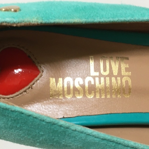 ラブモスキーノ LOVE MOSCHINO パンプス 37 - スエード×レザー ライトグリーン×ゴールド×マルチ レディース ビジュー 靴_画像5