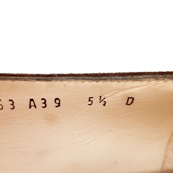 サルバトーレフェラガモ SalvatoreFerragamo パンプス 5 1/2 D - スエード×エナメル（レザー）×レザー ダークブラウン×黒 レディース 靴_画像6