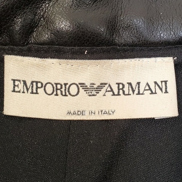 エンポリオアルマーニ EMPORIOARMANI パンツ サイズ44 L - 黒 レディース フルレングス/フェイクレザー ボトムス_画像3