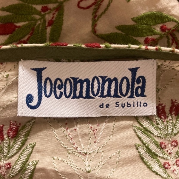 ホコモモラ JOCOMOMOLA サイズ40 XL ベージュ×カーキ×レッド レディース 刺繍/フラワー/七分袖 ワンピース_画像3