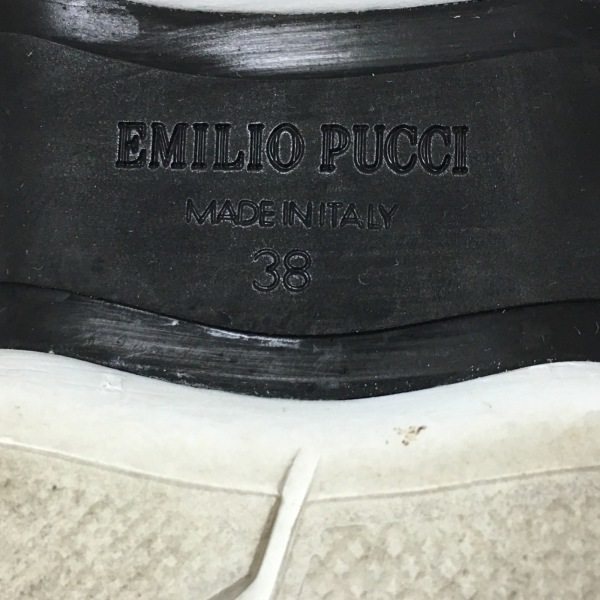 エミリオプッチ EMILIO PUCCI スリッポン 38 - スエード×ラバー×化学繊維 ピンク×ブルー×ダークイエロー レディース 靴_画像6