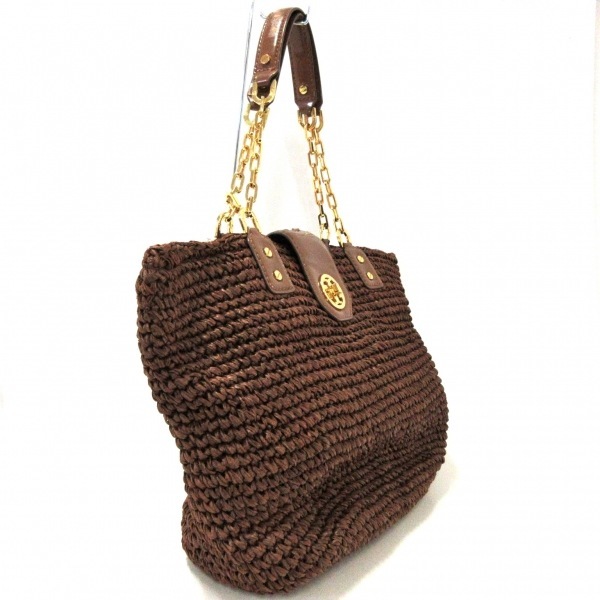 トリーバーチ TORY BURCH トートバッグ - ストロー×エナメル(レザー