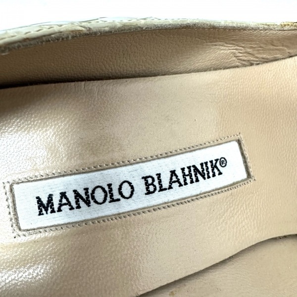 マノロブラニク MANOLO BLAHNIK パンプス 36 - レザー ベージュ レディース アウトソール張替済 靴_画像5