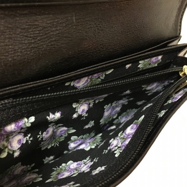 アナスイ ANNA SUI 長財布 - レザー 黒 がま口/バタフライ(蝶) 財布_画像4